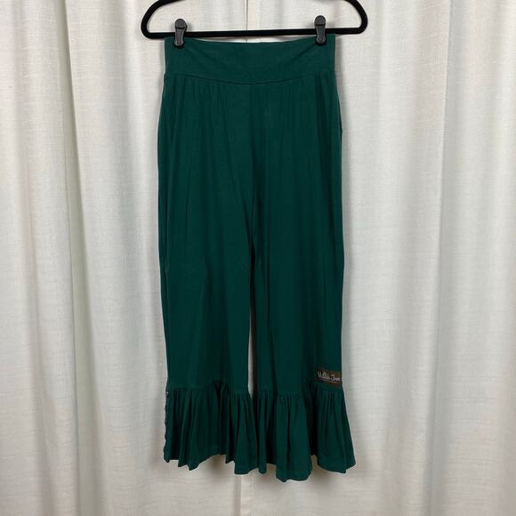 Matilda Jane Dark Green Big Ruffle Pants With Button Detail Sz.M - Picture 5 of 14